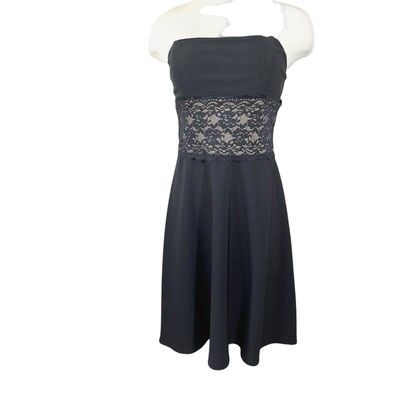 NWT Connected Apparel Black Strapless Cocktail Dress Lace Sz 6