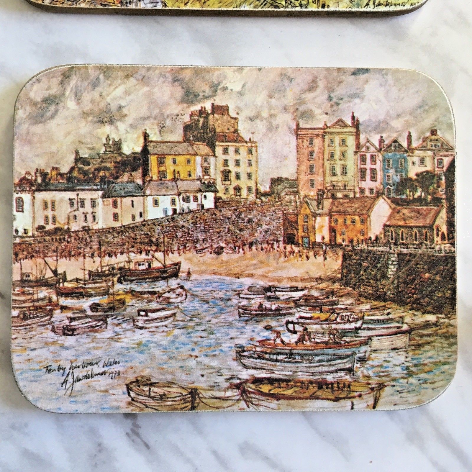 Vistaprint Six Mats For Glasses Made in England Cork Lined