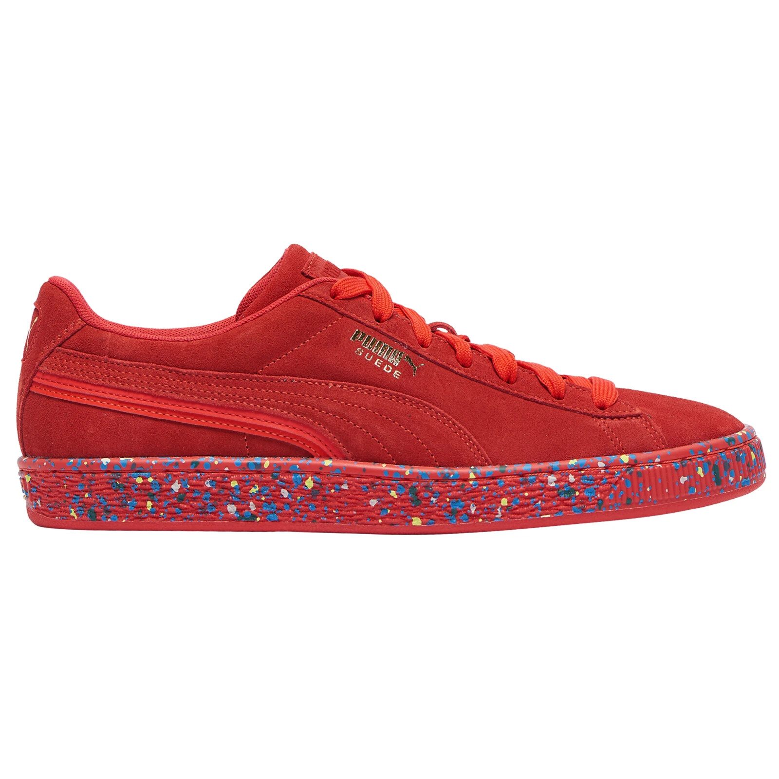 

PUMA Замшевые красные крапчатые мужские кроссовки 11M, Красный, PUMA Suede
