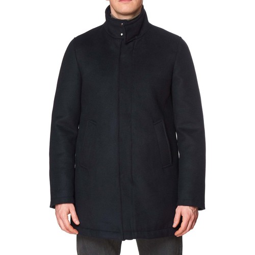 Pre-owned Kired Kiton  "emilius" Dark Blue Padded Jacket Coat Beaver Collar Eu 50 Us 40