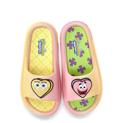 SpongeBob SquarePants Slide Sandals Pink Yellow Woman Size 8