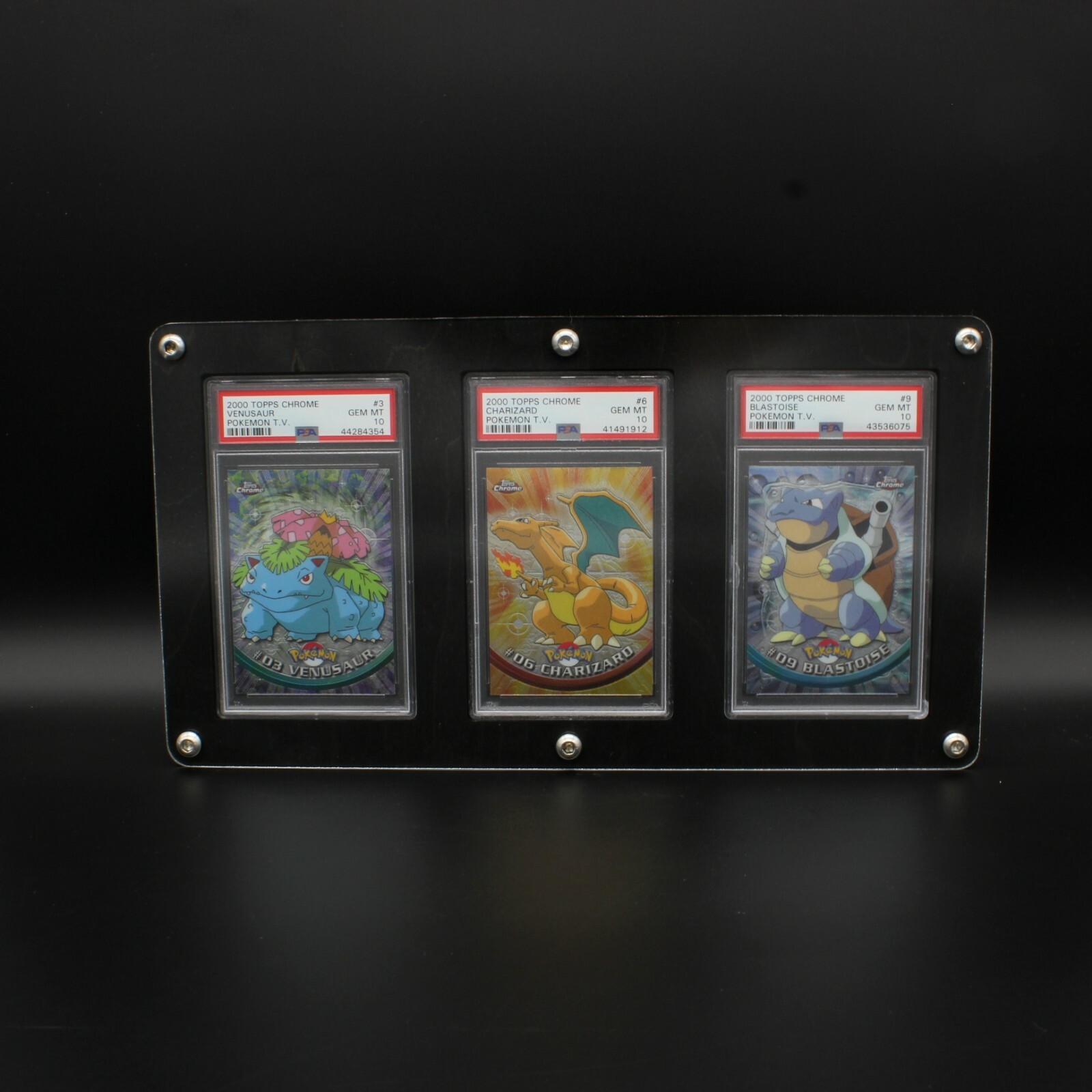 3er Rahmen PSA Karten UV Schutz Acrylglas Holz Pokemon Display Crocuscards