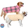 MIGOHI Reversible Dog Coat, Windproof Waterproof Winter Jacket, British Style Plaid, Warm Dog Vest for Small Medium Large Dogs, Pink, M