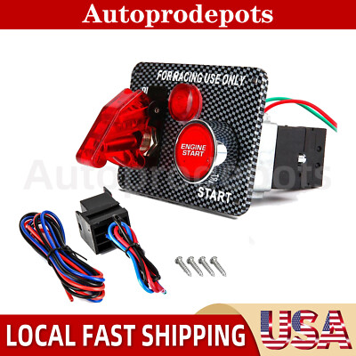 （12V） Ignition Switch Panel with LED Toggle Push Button,Car Racing Switch Panels
