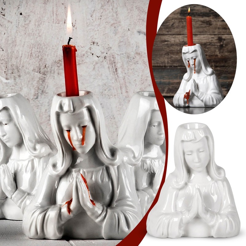 Mary Candle Holders Pillar Candles Candlestick Us