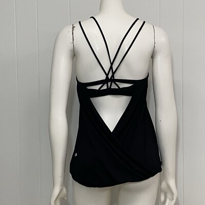 Lululemon Make a Move Tank Women's 6 Black Built in Bra Strappy Lightweight
