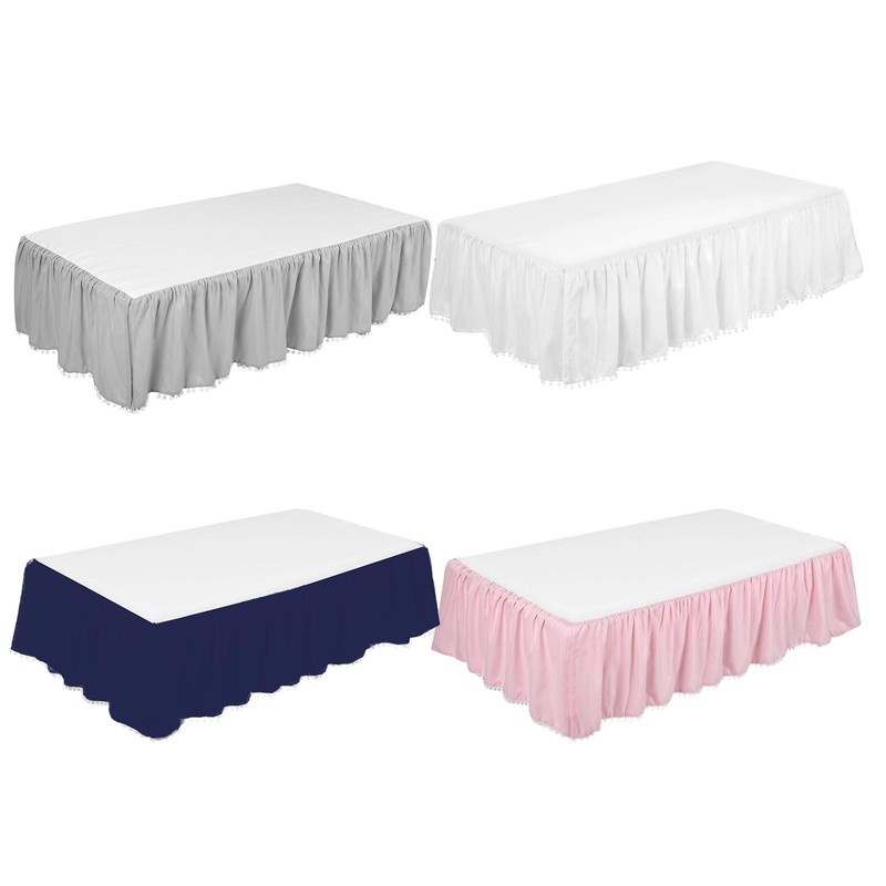 Baby Standard Crib Skirt Four Fabric Sides Elastic Bedding Dust Ruffle 52"x28"