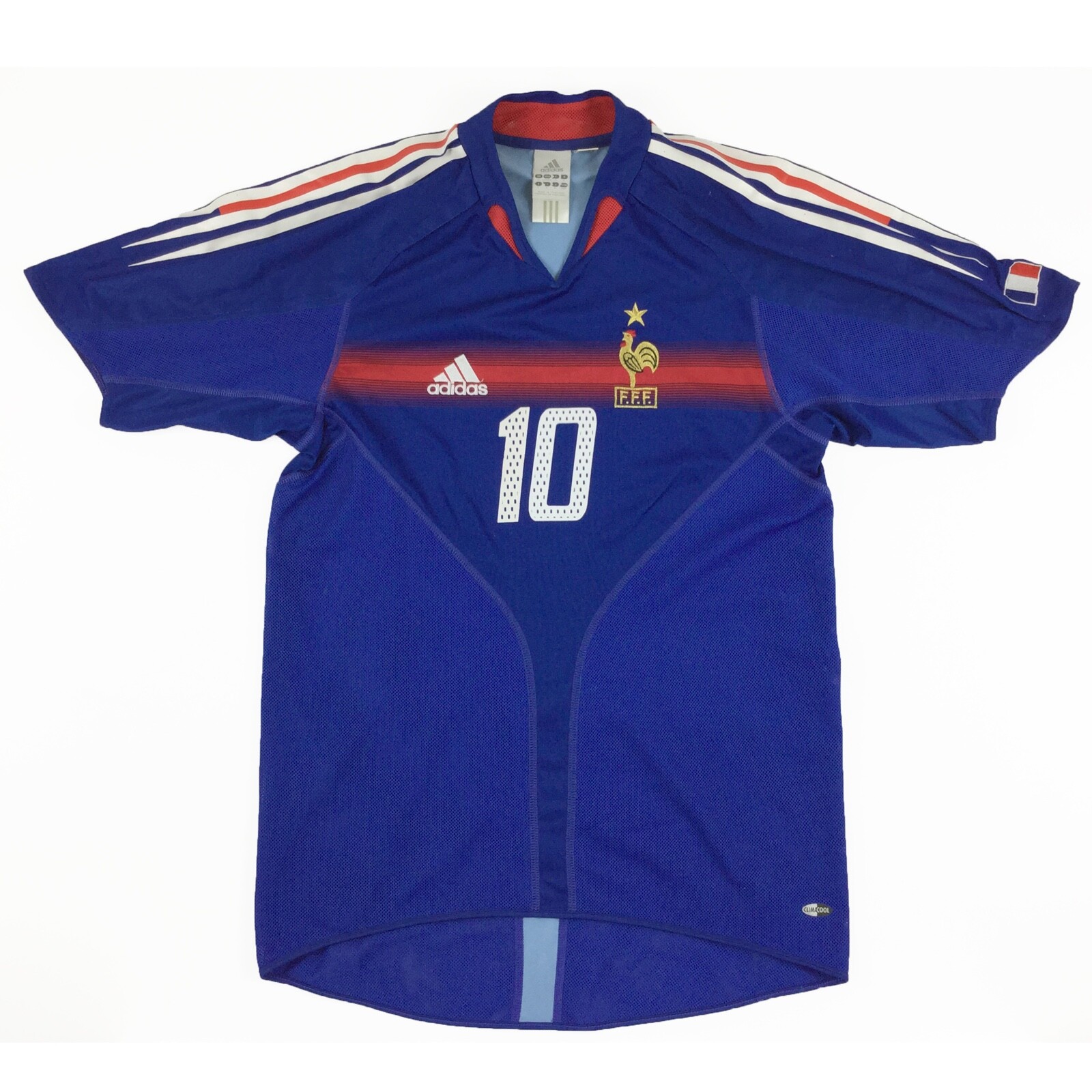 France Home 2004 Soccer Zidane #10 Jersey Shirt Mens Small
