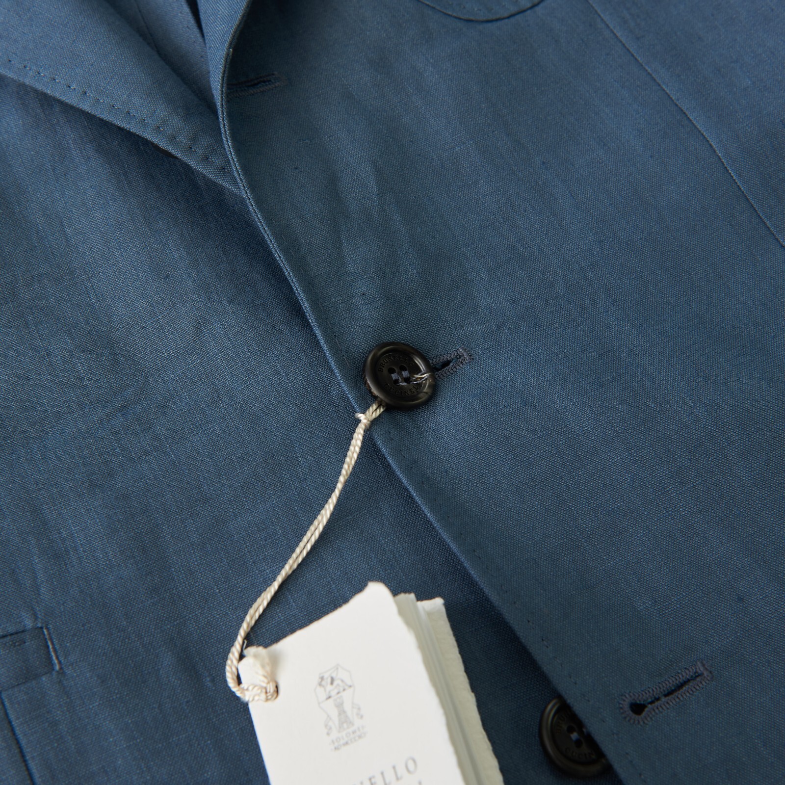 Pre-owned Brunello Cucinelli 3895$ Deconstructed Blazer Jacket Patch Pockets Indigo Linen In Blue