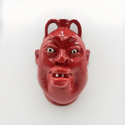 Marvin Bailey Signed Pottery Southern Primitive Folk Art Face Jug