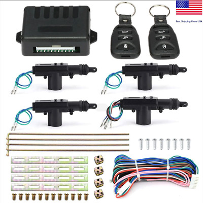Universal Car 4 Door Power Lock Kit Keyless Entry System Security Remote Central