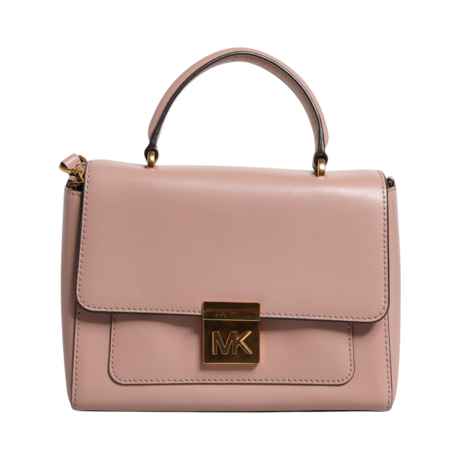 MICHAEL KORS Bag Pink Leather Logo Plaque Crossbody MINDY Satchel Borse 600usd