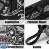 Fustylead Indian Lotus Ethnic Elephant Large Pencil Pen Case Stationery Bag 3 Compartments School College Office Organizer