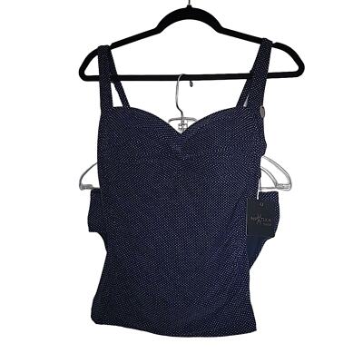 NWT Nip Tuck Swim Joanne Micro-Spot Tankini, 10