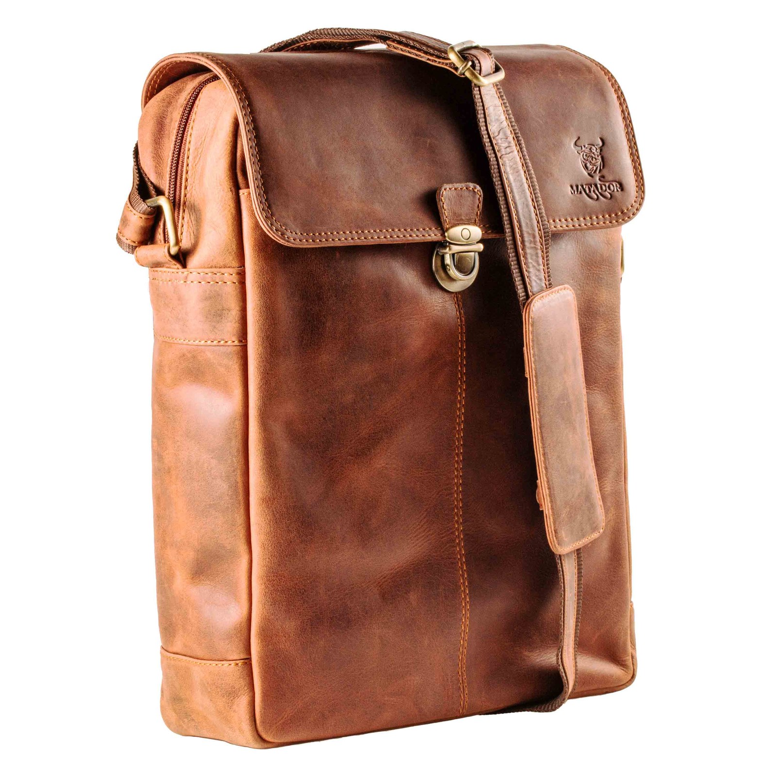 MATADOR Schultertasche Leder Umhängetasche Laptop-Tasche 13 Zoll Tablet-Tasche