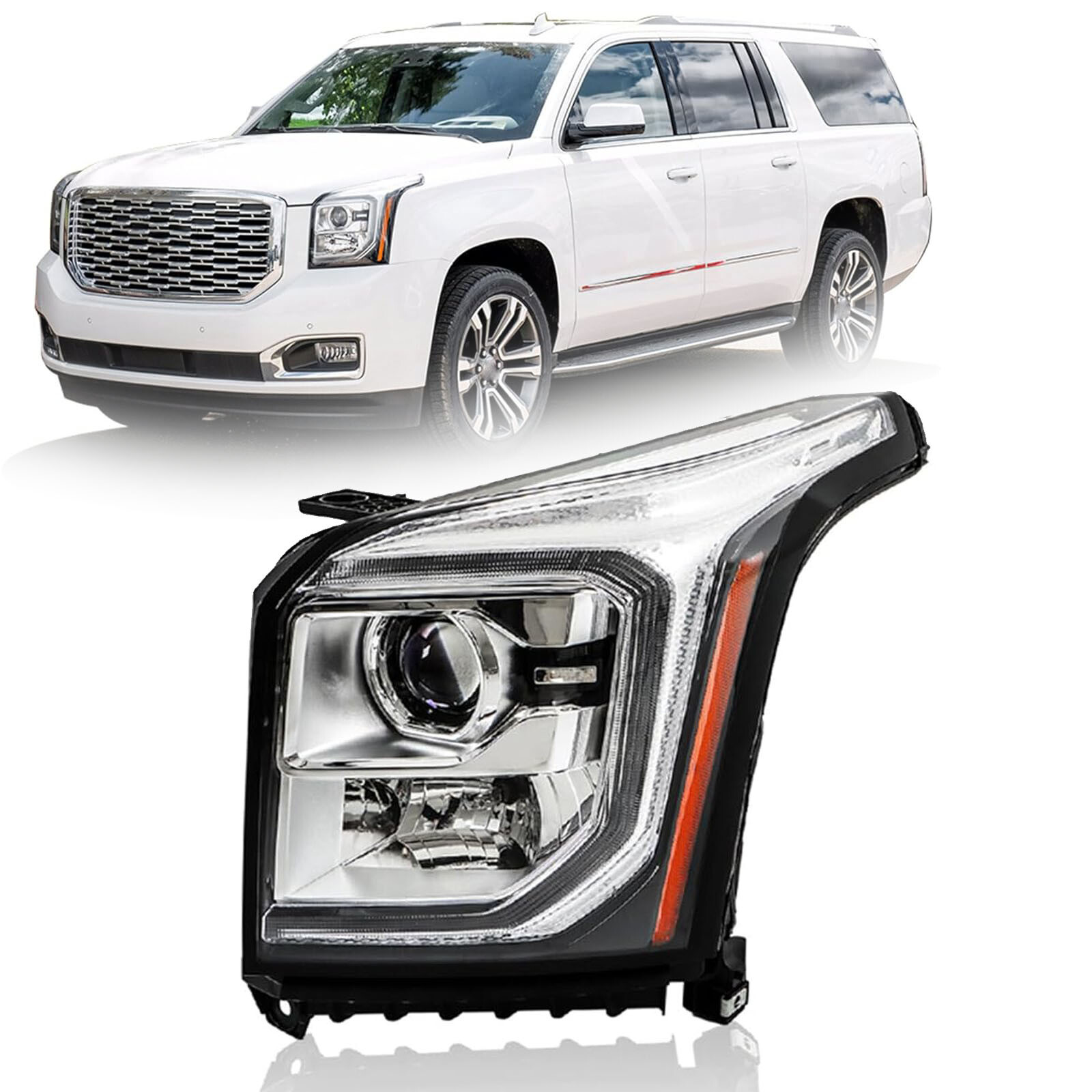 Галогенная лампа фары LED DRL LH для проектора GMC Yukon 2015-2017 на стороне водителя