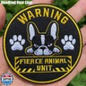 Dog Harness Patches 3x3 Inch Funny French Bulldog Embroidered Morale Patch - Grumpy Fierce Animal Unit Hook Loop for Dog Vest Harness Frenchie Gift