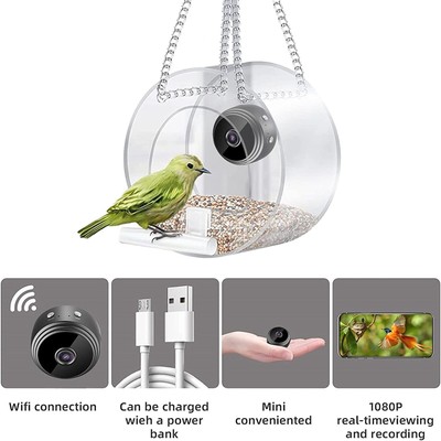 Bird Feeder With Camera HD 1080P Night Wi-Fi Remote Connection To Mobile Phone