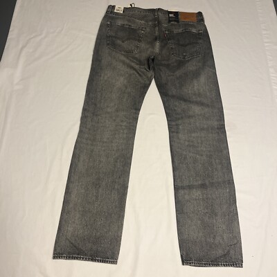 New Levis Premium Lot 501 Jeans Distressed Gray Charcoal Wash Mens 36x34 $108