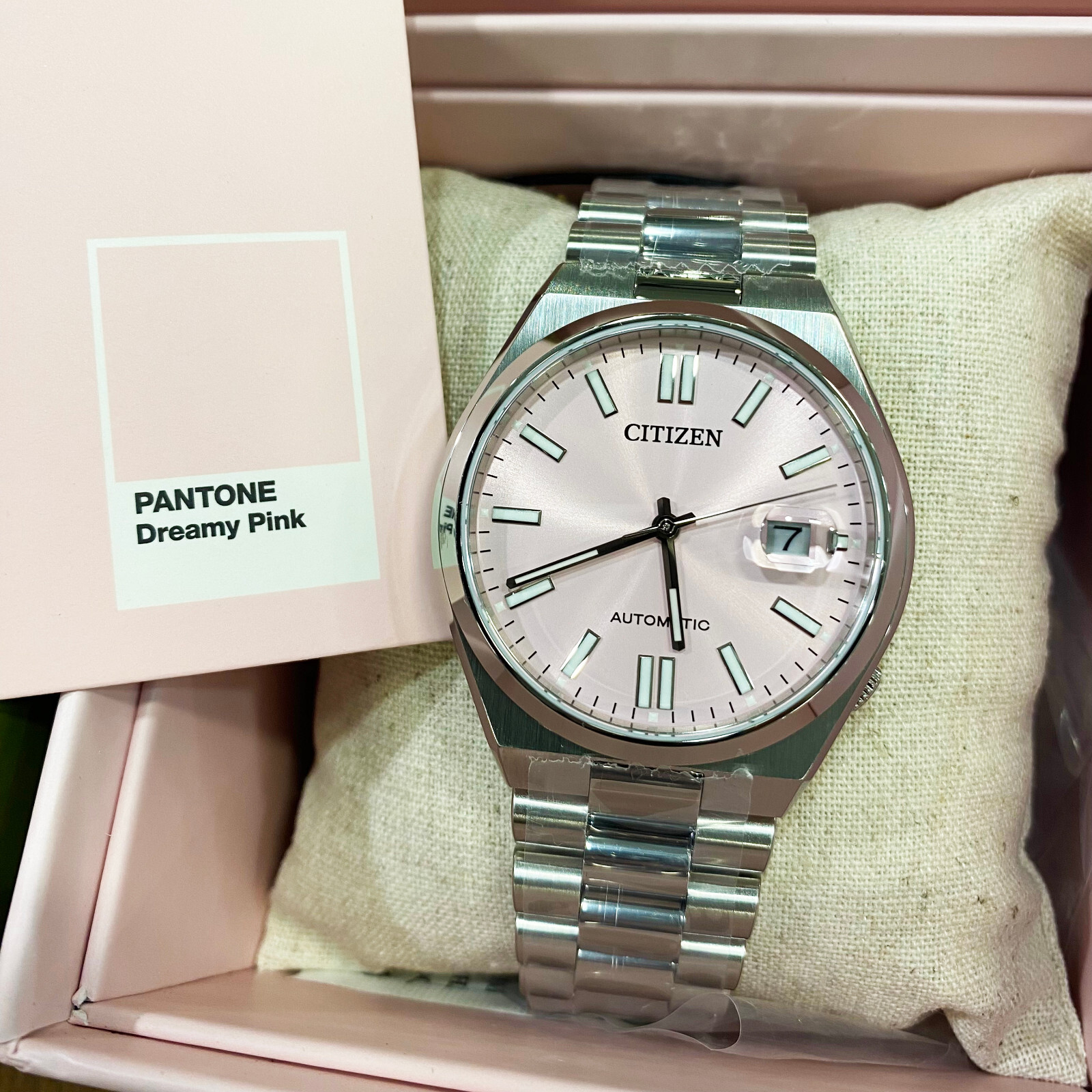 Pre-owned Citizen X Pantone Nj0158-89x Dreamy Pink Mechanical 40mm Automatic Watch