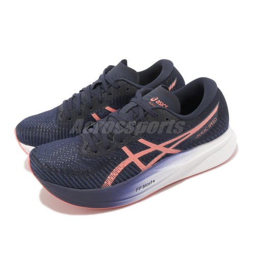 

Женские беговые кроссовки Asics Magic Speed 2 Indigo Blue Navy Papaya White 1012B274-401, Синий, Magic Speed 2
