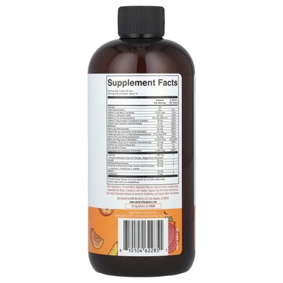 Liquid Morning Multivitamin + Hair Growth, Peach Mango, 15.22 fl oz (450 ml)