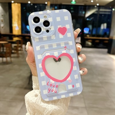 For Huawei Xiaomi Cute Love Card Pocket Wallet Bag Case Soft Phone Cover Women