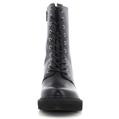Pre-owned Cult A24us Women's Ankle Boots With Heel Clw333900 Grace 3339 Mid W Leather In Black