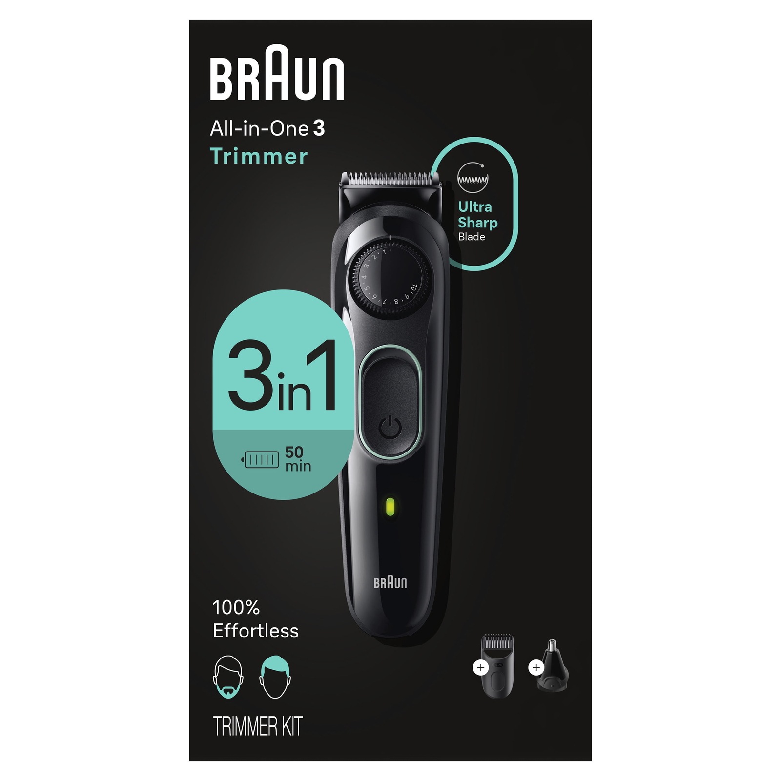 All-in-One Style Kit Series 3 3430, 3-in-1 Electric Trimmer 