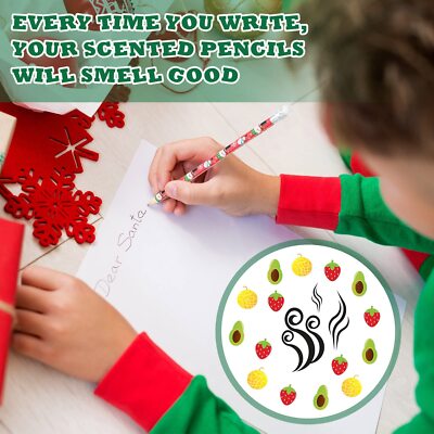 48 Pieces Scented Pencils Christmas Pencils Fruit Fragrance Holiday Pencils For 