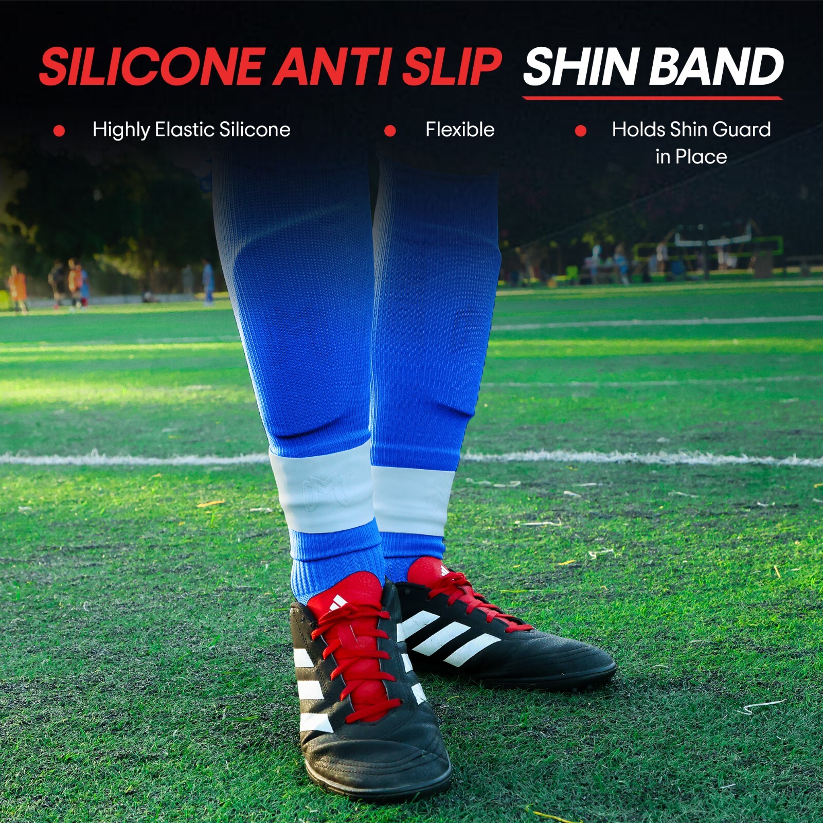 MediCaptain Soccer Shin Guard Straps - Silicone Shin Guard Holders/Stays