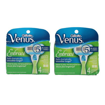 Gillette Venus Embrace Razor Blade Refill 2 PACK x 4=8 Cartridges Fit Olay Swirl