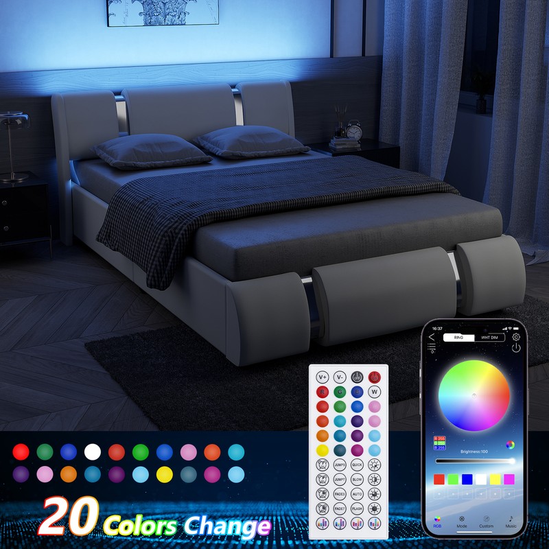 Upholstered Platform Bed With Headboard Hot