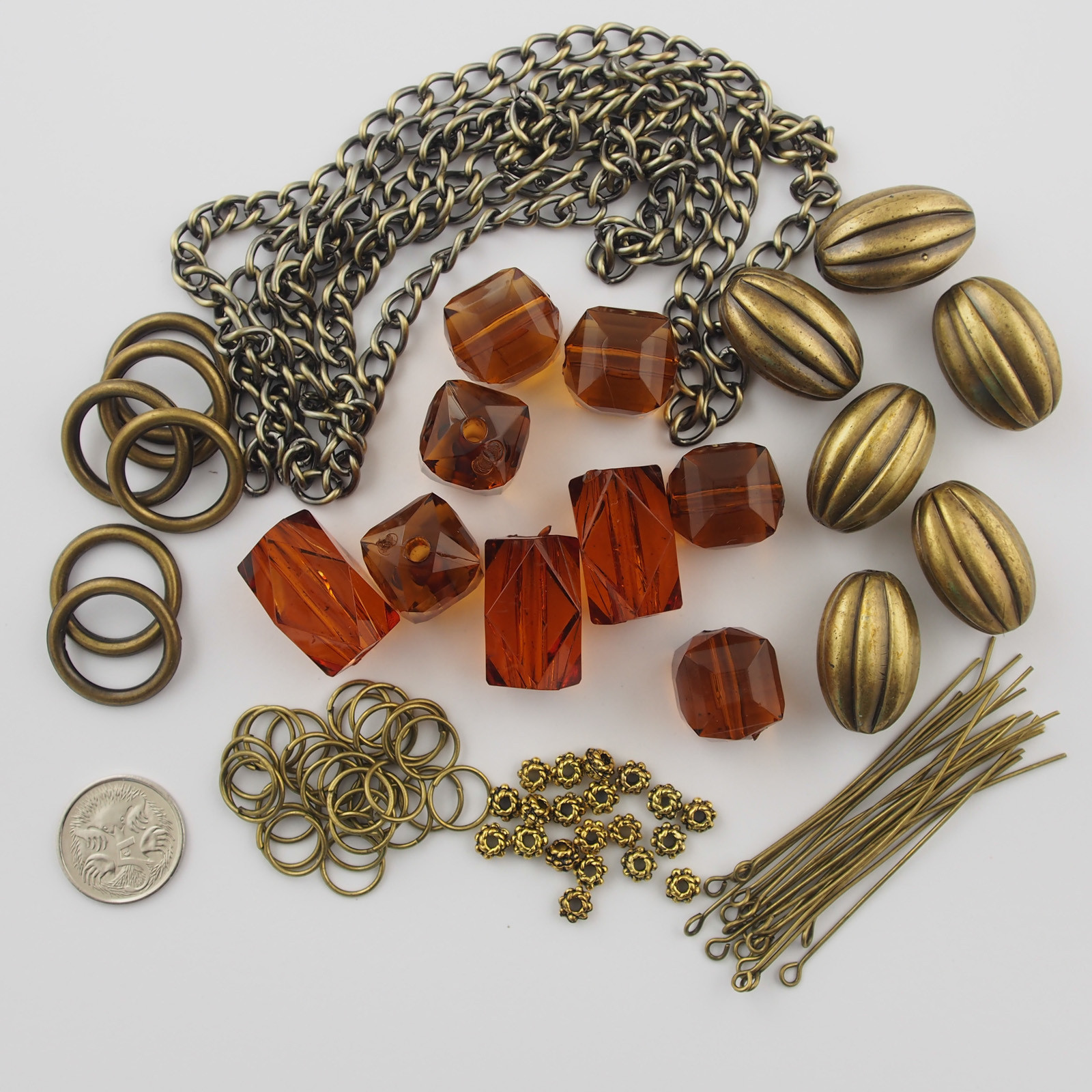 Bead Necklace Kit Acrylic Oblong Square Beads Gatsby Style Chain