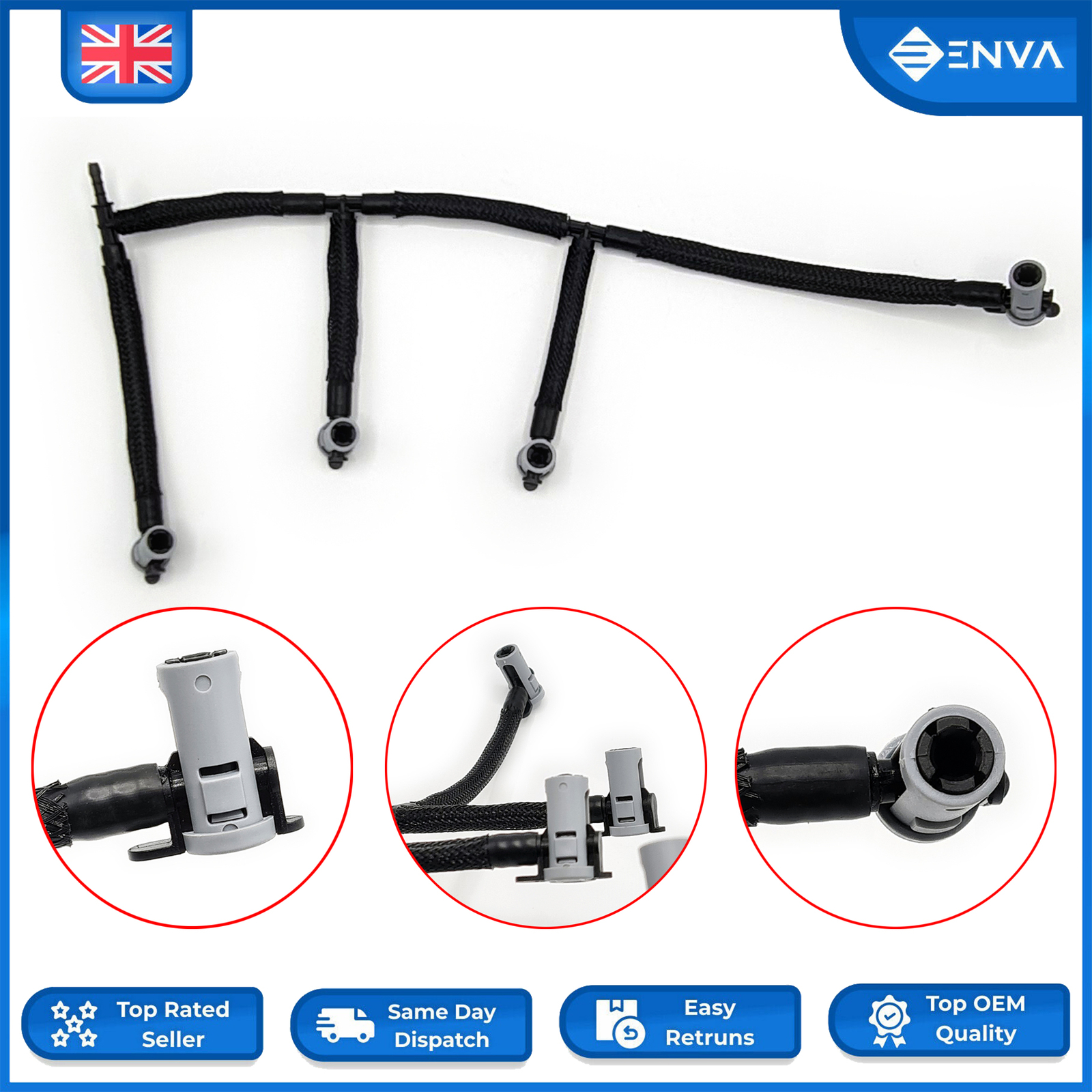 Fuel Injector Return Pipe For Seat Skoda VW Audi 2017 On 1.6 TDI DGTE 04L130235B