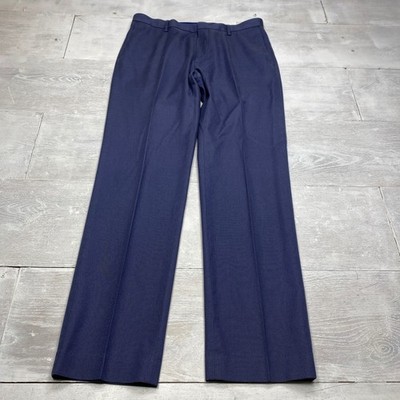 Banana Republic Non-Iron Tailored Slim Fit Chinos Mens 32x34 Navy Blue Textured