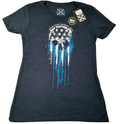 Howitzer Blue WethePeople Skull Tshirt Women L NWT Freedom USA 2A Patriot