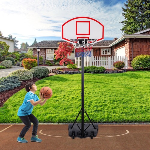 Basketball Hoop Outdoor Adjustable 5.5-7 Ft Portable Basketball Goals Stand Kids