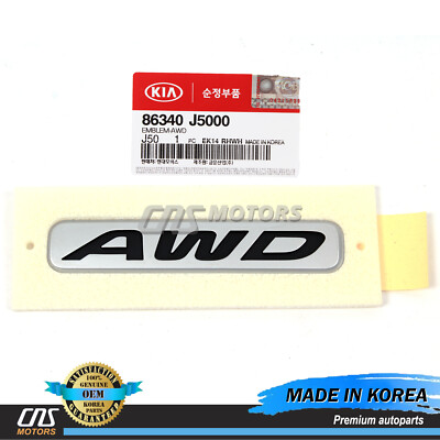  GENUINE  Rear Trunk ''AWD'' Emblem Namplate for 2018-2021 Kia Stinger 86340J5000
