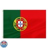 ASUNO Portugal Flag 3 × 5 Feet Polyester Portuguese National Banner with 2 Brass Grommets Double Side Vivid Color Fade Resistant for Outside Garden Lawn Patio