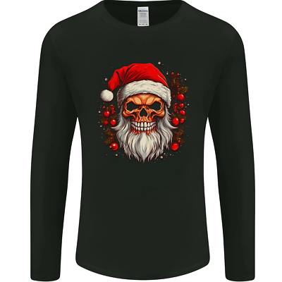 Maglietta Uomo Babbo Natale Con Teschio – Bah Humbug – 100% Cotone – Nero 3XL - 2
