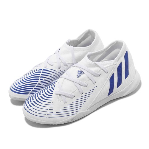 

adidas Predator Edge.3 IN J Белые синие детские футбольные шипы высокого разрешения GX2647, Белый, Predator Edge.3 In J