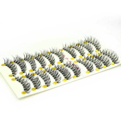 10Pair Natural False Lashes Eyelashes Wispy Cross Long Soft Fake Eye Lashes