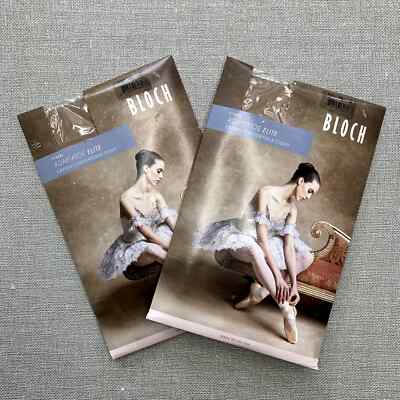 BLOCH Dance Women's Endura Adaptatoe Tights Light Tan - 2 Pack! Size Small (P/S)