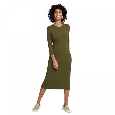 nWT A New Day Women's Long Sleeve Scoop Neck Rib Knit Midi Dress. 564654  SmallのeBay公認海外通販｜セカイモン