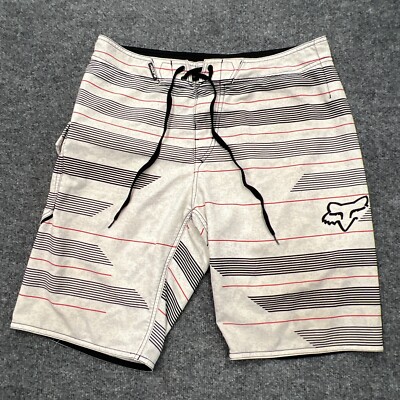FOX Swim Trunks Board Shorts Mens 34 35 36 Striped Stretch