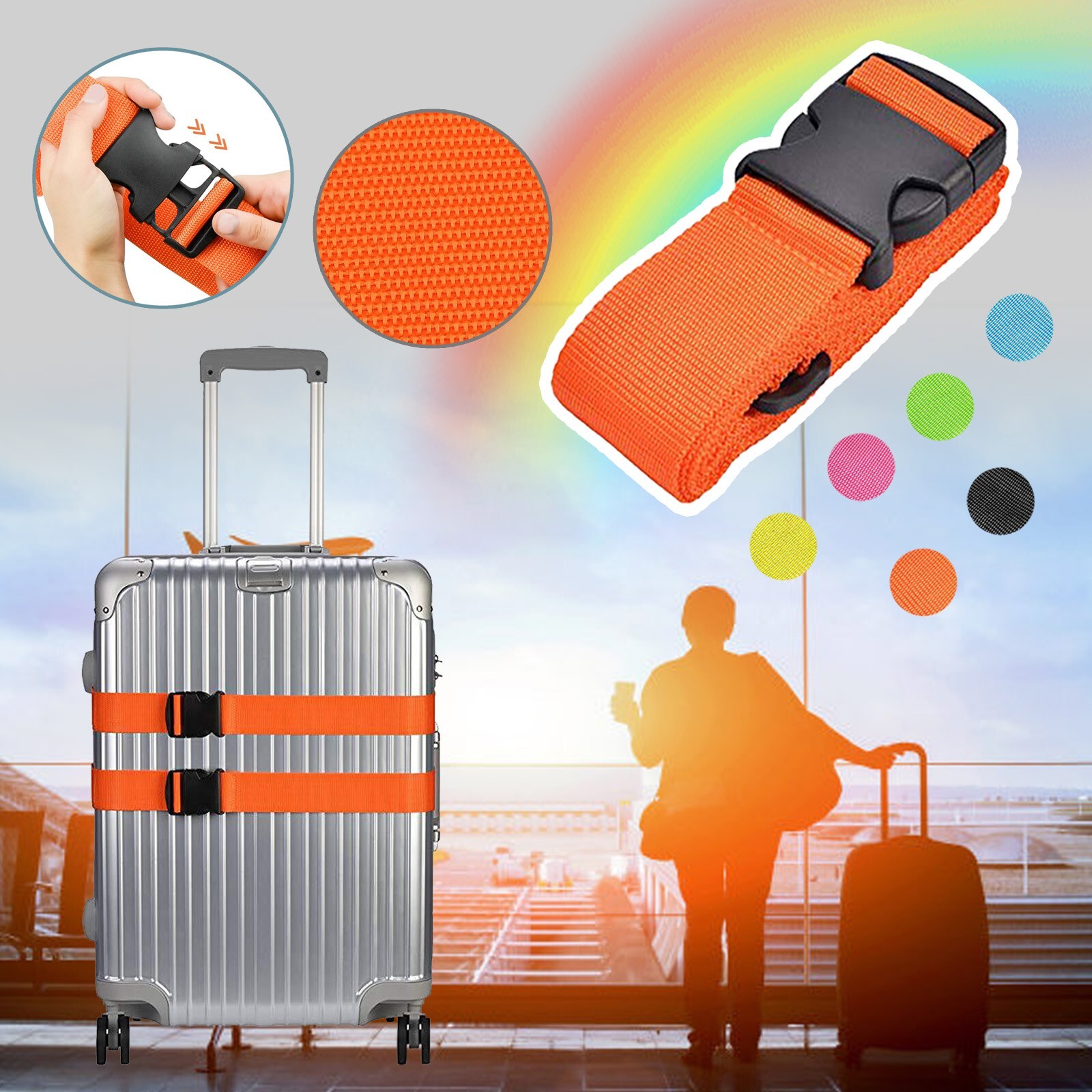 Strap Buckle Widened Luggage Strap Eye-catching Luggage Clip