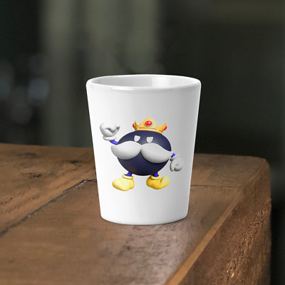 King Bob-Omb Shot Glass Ceramic White Retro Nintendo Super Mario 64 Retro New 