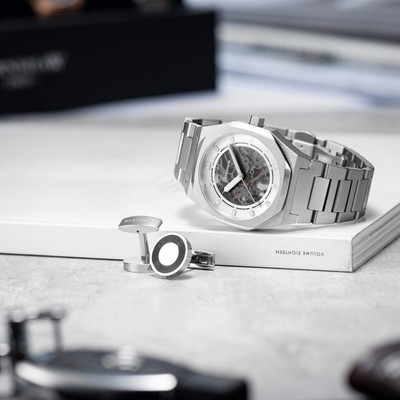 THOMAS EARNSHAW THOMAS EARNSHAW DRAKE SKELETON AUTOMATIC SILVER WATCH - BRAND