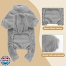 Fuzzy Dog Pajamas Turtleneck Pet Clothes Warm Soft Cozy Lightweight Pet Pjs Dog Sweaters for Small Dogs(Grey-S/M)